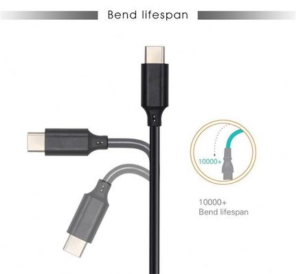 Cable di ricarica veloce tipo C a schermo di foglio bianco/nero 1m/3m