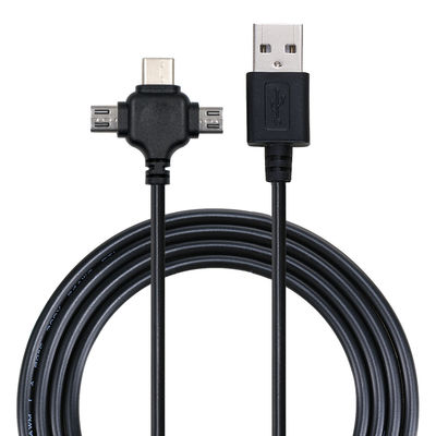 0.5m USB 2.0 carica rapida cavo dati USB 3 in 1 cavo di ricarica USB