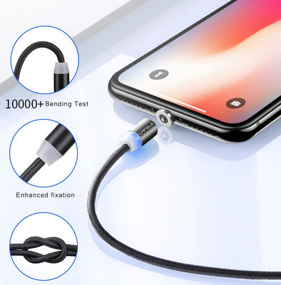 Tipo USB Micro-USB 360 gradi 3 in 1 Cavo ad adattatore magnetico Led USB per la ricarica rapida