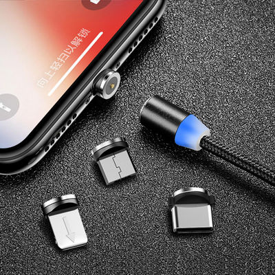 Tipo USB Micro-USB 360 gradi 3 in 1 Cavo ad adattatore magnetico Led USB per la ricarica rapida