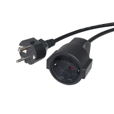 6 ft nero cee/7 EU AC Power Cord 3Pin Splitter Cable 1 a doppio femminile Y tipo Split Lead