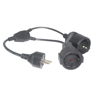6 ft nero cee/7 EU AC Power Cord 3Pin Splitter Cable 1 a doppio femminile Y tipo Split Lead
