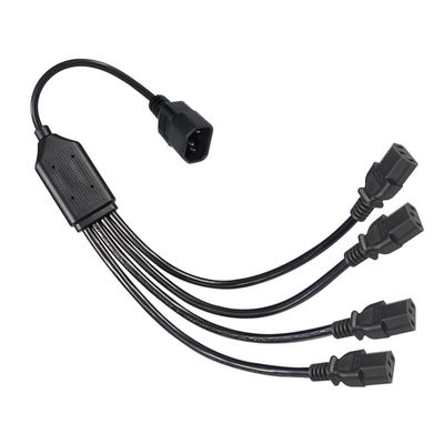 Connettore ad angolo a bobina nera H05vv F Plug Iec C13 Iecc14 Maschio a femmina Y Splitter Cable Power Extension Cord