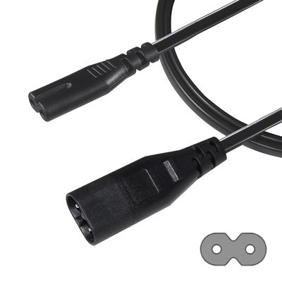 0.5M VDE 250V 2.5A H03VVH2-F 0.75MM2 2 core cavo di estensione di alimentazione C7 a C8