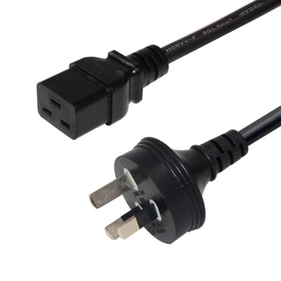 6ft PVC Jacket Australia 3 pin Plug to IEC 60320 C19 Corde di alimentazione per server PDU