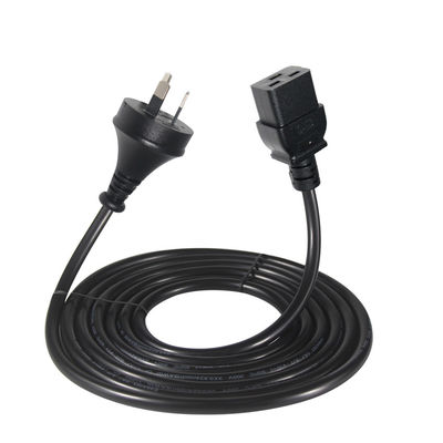 6ft PVC Jacket Australia 3 pin Plug to IEC 60320 C19 Corde di alimentazione per server PDU