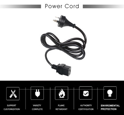 6ft PVC Jacket Australia 3 pin Plug to IEC 60320 C19 Corde di alimentazione per server PDU