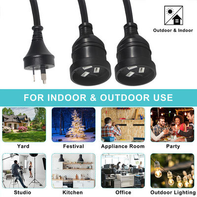 Australia Plug H05vv-f 3g 3*0.5mm2/0.75mm2 IEC Connector Power Cord con doppia femmina