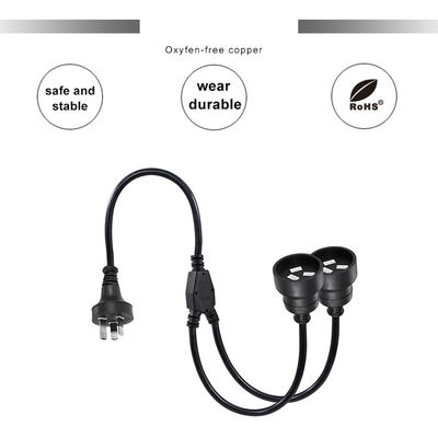 Australia Plug H05vv-f 3g 3*0.5mm2/0.75mm2 IEC Connector Power Cord con doppia femmina