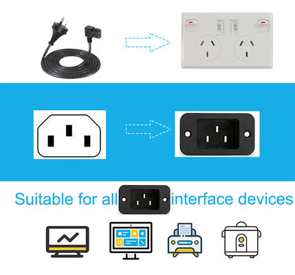 90 gradi angolo retto C13 a SAA 3Pin cavo di alimentazione H05VV-F 3G*0.75mm2 1.2M per monitor PC