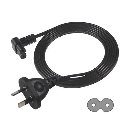 2m SAA Iec Plug H03vvh2f 2X075mm2 Australian 2 Prong Figura 8 Ac Cable End Estensione Angolo C7 connettore Corde di alimentazione