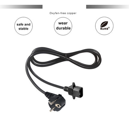 1.0Mm Corde di alimentazione per computer portatili retrattile C14 Assemblea 60320 C14 Euro 3Pin