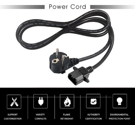 1.0Mm Corde di alimentazione per computer portatili retrattile C14 Assemblea 60320 C14 Euro 3Pin