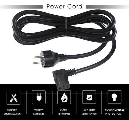 VDE European Schuko Cee 77 7/7 250V H05vv-F 3G2.5 90 gradi C13 Corde di alimentazione ad angolo retto