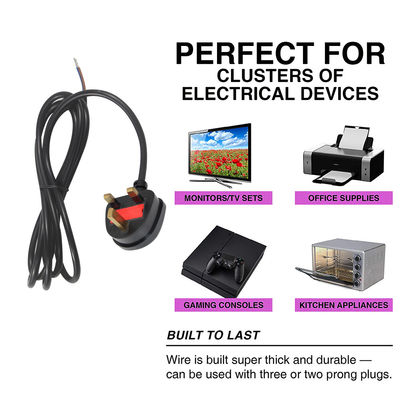 H05vv-f 3*0,5mm2/0,75mm2 IEC Female End Type UK 3 Prong Cable for Desktop PDU Connector