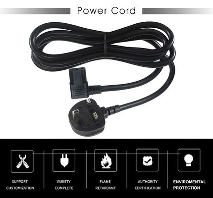 1.5M UK BS1363 a IEC C13 Corde di alimentazione ad angolo retto rame puro