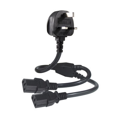 Cavo di alimentazione sdoppiatore a Y da UK BS1363 a Dual IEC C13 1-7M