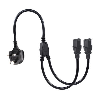 Adattatore UK C13 Y Splitter IEC Plug Estremità del cavo per prolunga esterna da 1 a 2 ciabatta