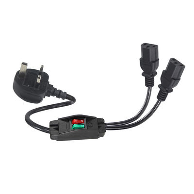 UK Plug Standard a forma di Y 2 in 1 AC Cable Splitter 7A Rating soddisfa i requisiti del cliente