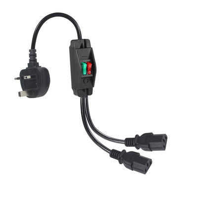 UK Plug Standard a forma di Y 2 in 1 AC Cable Splitter 7A Rating soddisfa i requisiti del cliente