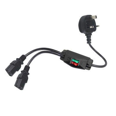 UK Plug Standard a forma di Y 2 in 1 AC Cable Splitter 7A Rating soddisfa i requisiti del cliente