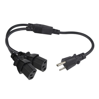 2 prese di corrente Y Splitter Computer Power Cord con spina a corrente alternata Nema 515P standard e ingresso C13