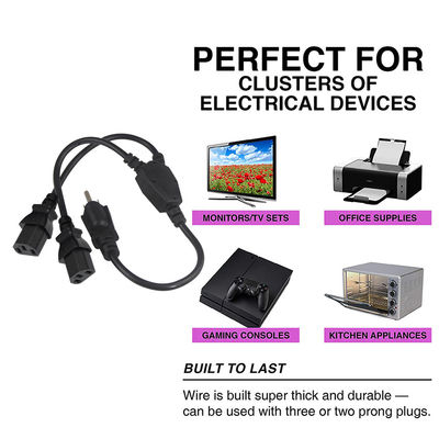 2 prese di corrente Y Splitter Computer Power Cord con spina a corrente alternata Nema 515P standard e ingresso C13