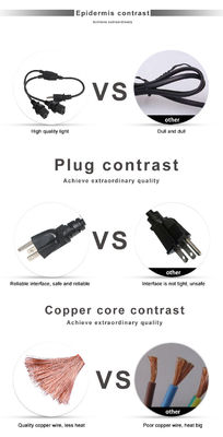 2 prese di corrente Y Splitter Computer Power Cord con spina a corrente alternata Nema 515P standard e ingresso C13