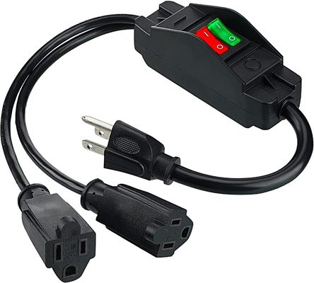 Opzionale 125V 15A NEMA 5-15 Collegamento a 515 Doppia presa US 3Pin On Off Switch Corde di estensione di alimentazione Y Splitter