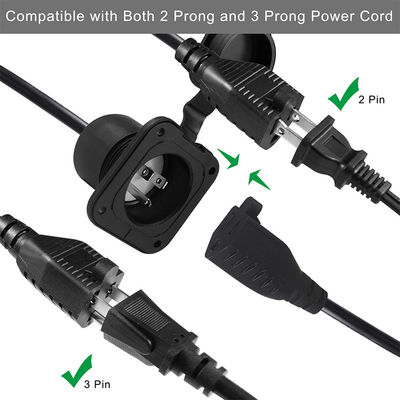 NEMA 5-15R Corde di alimentazione del convertitore impermeabile 1M 15A 125V