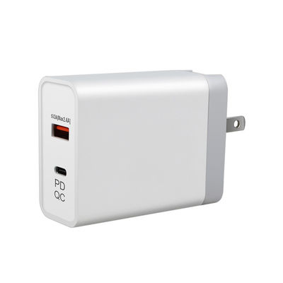 240V 45W QC 3.0 Adaptore di alimentazione a presa a parete per cavo Euro Usb C 2m