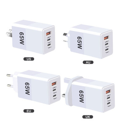 Telefono Pd Viaggio veloce Tipo-C USB C 65W Gan caricabatterie Protezione da sovra-corrente