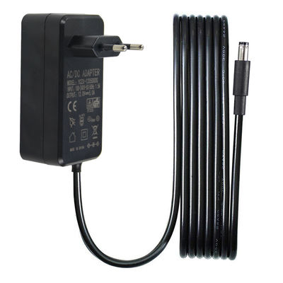 EU Wall Plug 1M 22AWG Adapter di alimentazione 12V 5A 5521Mm per telecamere di sorveglianza LED