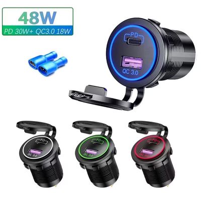 OEM/ODM Benvenuto 5V Pd 45W Qc e carica USB C Adapter di carica auto per accendini per sigarette