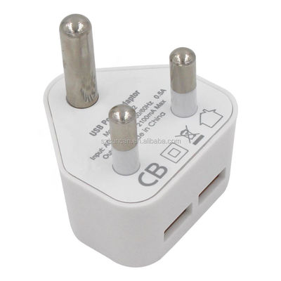 Sud Africa India Plug Power Supply Adapter Mobile Phone Power Adapter 5Volt 3Pin