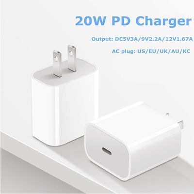 QC Dual Port 20W Caricabatterie USB C per giocatori di videogiochi Carica rapida