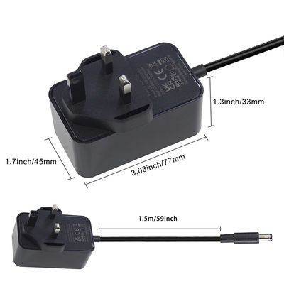 12V 1.5A British Ac To DC 5.5*2.1 5.5*2.5mm Adapter di alimentazione con certificato ROHS