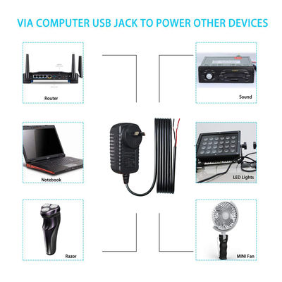 AU Plug In Dc Power Supply Adapter 5V 3A Output per monitor LED e ricarica rapida