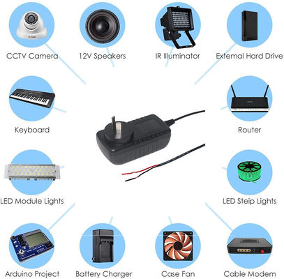 AU Plug In Dc Power Supply Adapter 5V 3A Output per monitor LED e ricarica rapida