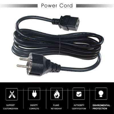30A 240V Cable 1.5mm Shuko VDE Amplifier Cord IECC19 Female Connector Pdu Ac Power Plug