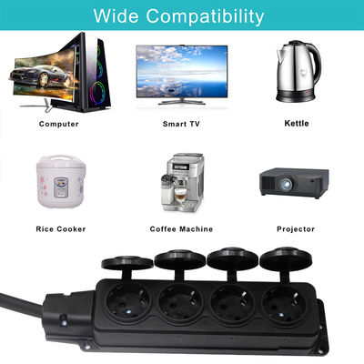 Europe Schuko Cords Adapter tipo F plug Cable presa di corrente 4x prese Eu cavo di estensione