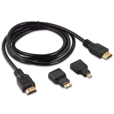1.5m Male to Male HDMI Cable 3 in 1 per videocamera e tablet PC per TV