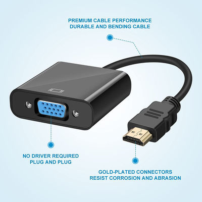 1080P HDMI a VGA Converter Adapter Cable per computer Video audio maschio a femmina