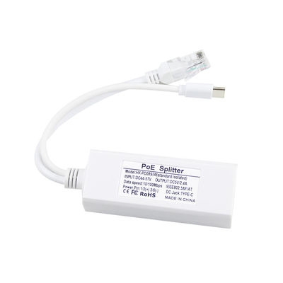 USB da 48 Volt POE Splitter a 12V Camera 802.3af USB Tipo C Port singolo 1A 1.2A