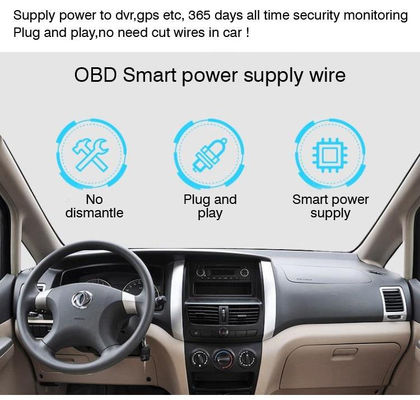 5V 12V caricabatterie Cavi di estensione di alimentazione OBD-2 a tipo C Cavo USB-C per dashcam