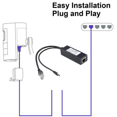 12v 2a Tipo C e LAN Port RJ 45 Collegare USB Poe Splitter per Power Over Ethernet