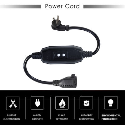 Angolo di estensione America 3Prong NEMA 5-15P a 515R GFCI Cable di alimentazione 20A