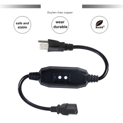 Apparecchio per la casa IP54 Cavo esterno con GFCI NEMA 5-15P a IEC 60320 C13 femmina Lunghezza del cavo 0,5 m