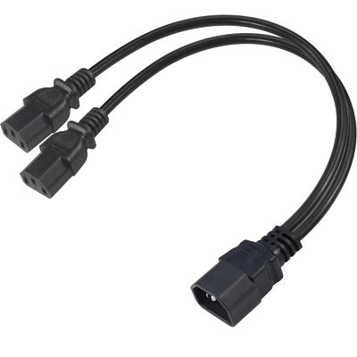 C14 maschio a 2XC13 femmina cavo di alimentazione della presa Y estensione Splitter cord Ac