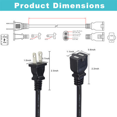 Cable di estensione di CPU PDU da NEMA 1-15P a NEMA 1-15R da maschio a femmina